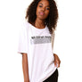 Unisex Essential Slogan White Longline T-Shirt